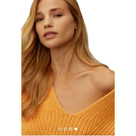 Anthropologie Maeve Sculptured Pullover Sweater Sherbet Orange Size S - Picture 8 of 10